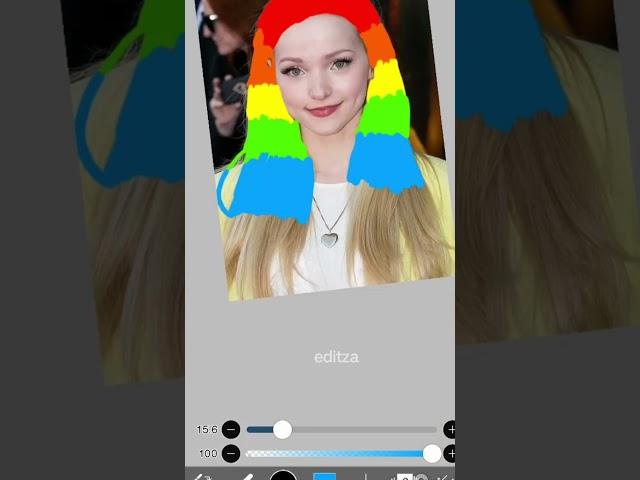 Trying Rainbow Hair on Dove Cameron 