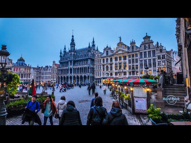 Evening Walk Brussels Belgium  2024 4K #Bruxelles #Belgium #2024 #4K #explore #tourist