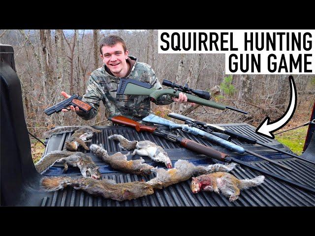 SQUIRREL HUNTING GUN GAME CHALLENGE!