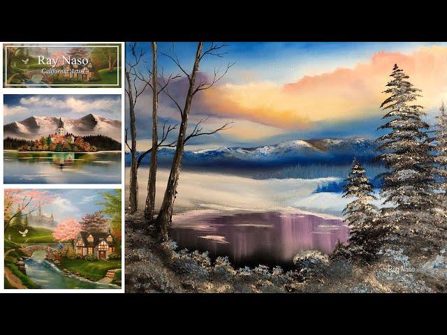 How to paint a Winter Landscape using oil paints | Beginner oil painting #6