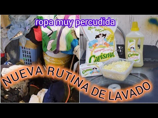 Rutina de lavado con productos carisma lavamos ropa muy percudida 