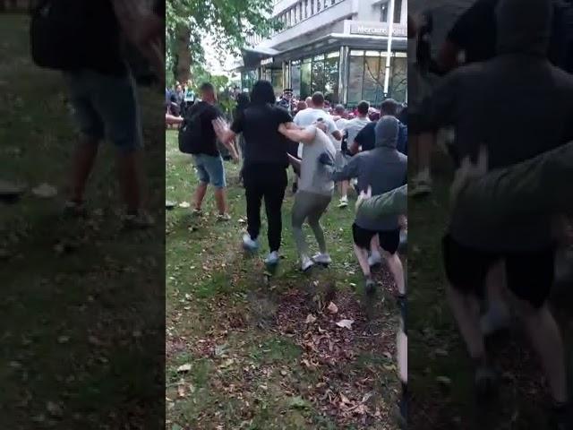 Bristol patriots out numbered 10to1 take on  Antifa( I've been asked to share this footage)