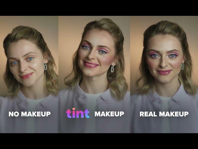 Tint virtual makeup by Banuba vs real makeup | Comparison