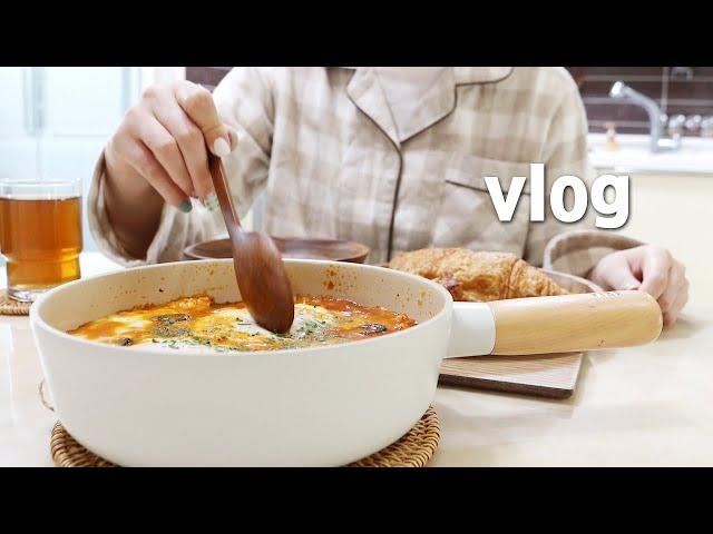 vlog) 에그인헬, 아보카도 계란밥 만들어먹고 , 나이트 스킨케어까지! (brtc 순수 비타민 20% 앰플, 세렌디뷰티 모공관리팩)
