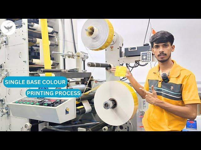 How Single Base Colour Printing in Flexo Machine  #flexoprintingmachine #barcodelabels #labelsticker