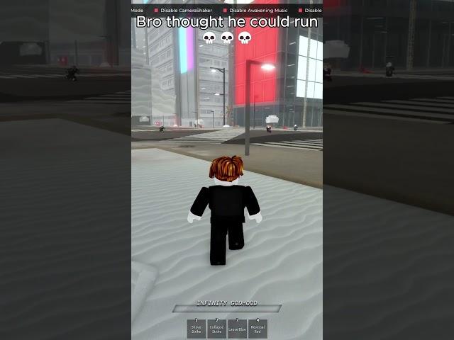 Bro thought he could run  #roblox #tsb #jjs  #robloxedit #robloxmemes  #gojo