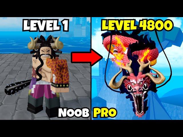 Beating King Legacy as Kaido! Lvl 0 to Lvl 4800 Noob to Pro in King Legacy!