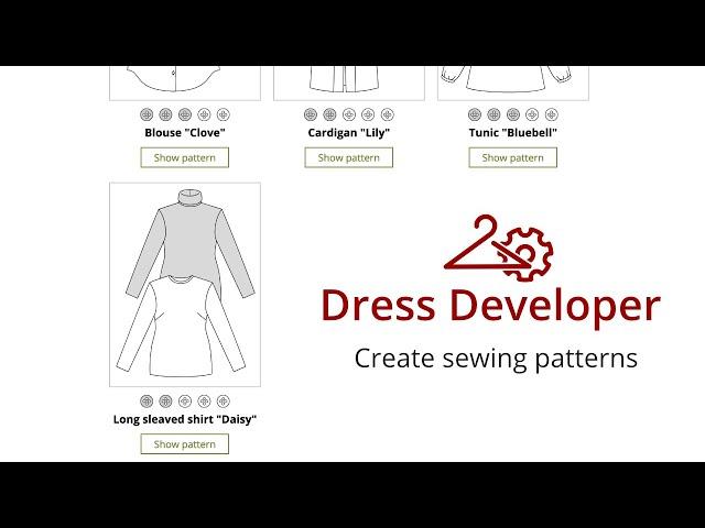 Create sewing patterns on dressdeveloper.de