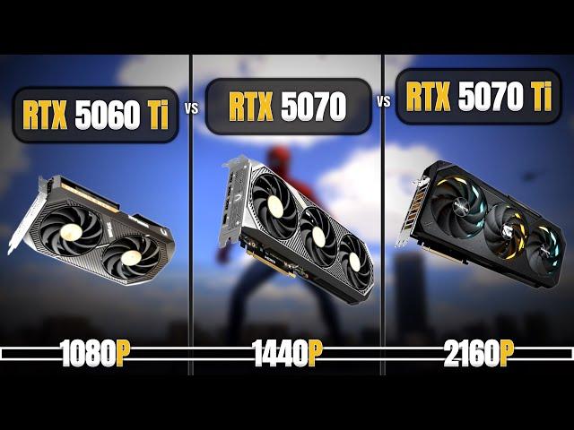 RTX 5060 Ti vs RTX 5070 vs RTX 5070 Ti | 1080P, 1440P, 4k | Nvidia 50 Class Comparison | R7 9800x3D