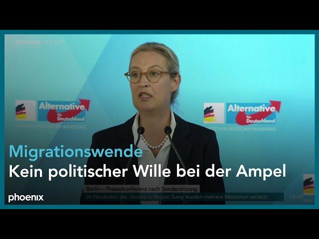 Pressekonferenz der AfD zu den Landtagswahlen und zur Migrationspolitik am 09.09.24