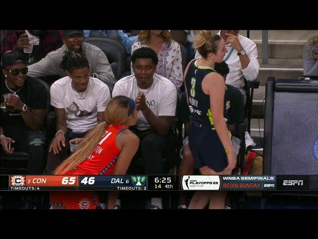 Dijonai Carrington and Marina Mabrey were going at it and Ja Morant was LOVING IT  | WNBA on ESPN