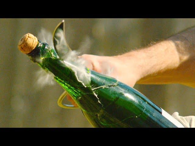 Champagne Saber in 4K Slow Motion with Rhett and Link - The Slow Mo Guys