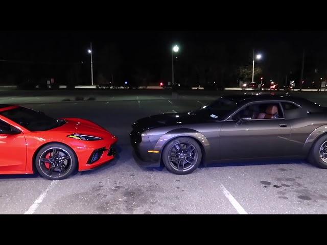 C8 vs hellcat first drag race JMCRides