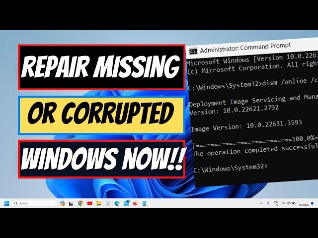 How to Repair Missing or Corrupted System Files in Windows 11/10 | Easy Tutorial