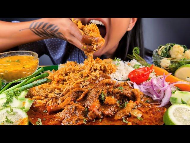 ULTIMATE TASTY MUSHROOM CURRY RECIPE + MUKBANG WITH BHOOTJOLOKIA, DAL & BOIL VEG | SPICY MUSHROOMS