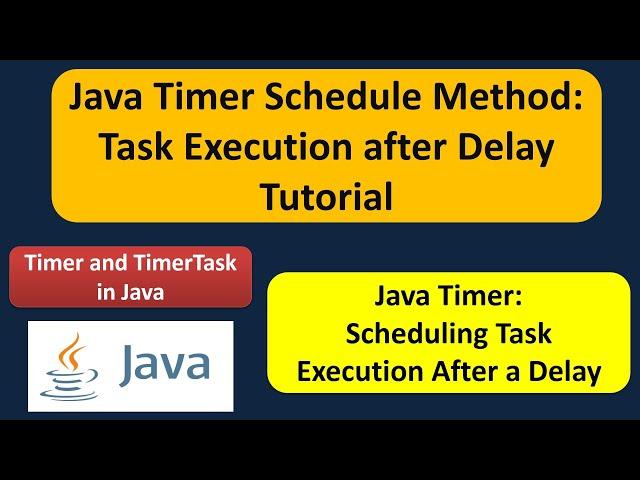 Java Timer Schedule Method: Task Execution after Delay Tutorial | Timer and TimerTask in Java