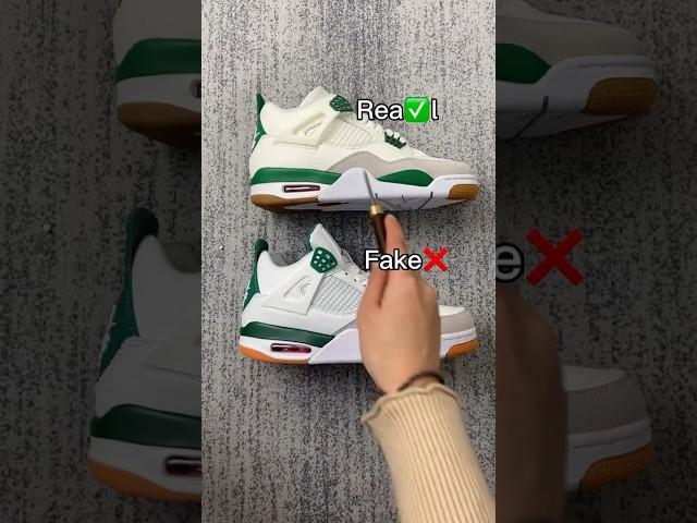 Real Vs Fake Pine Green Jordan 4 #sneakerhead #sneakers #viral