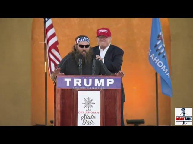 Donald Trump Calls Willie Robertson To The Stage At Oklahoma Rally