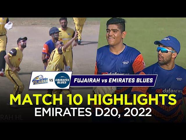 Fujairah vs Emirates Blues | Full Match Highlights | Emirates D20 2022