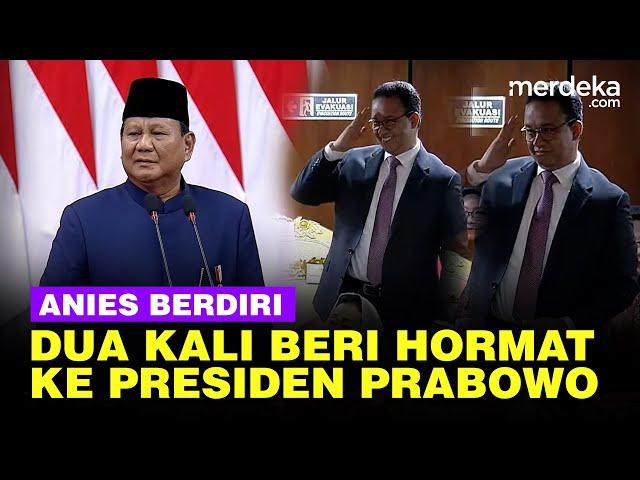 Anies Baswedan Berdiri Sampai Dua Kali Beri Hormat ke Presiden Prabowo di MPR/DPR