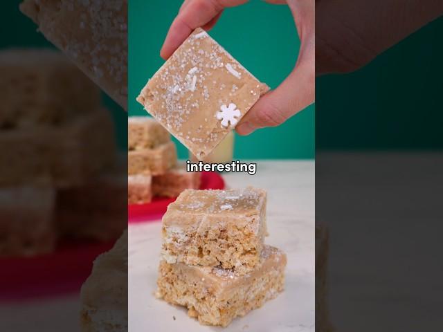 These EGGNOG RICE KRISPIE TREATS feel like a holiday hack!