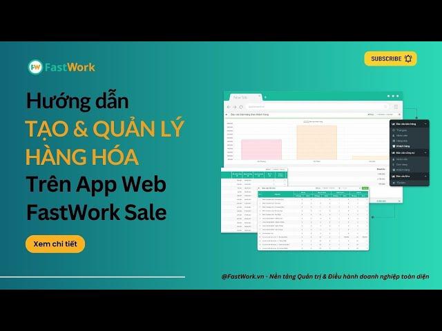 [HDSD FASTWORK SALE] Thao tác quản lý HÀNG HÓA trên Web App