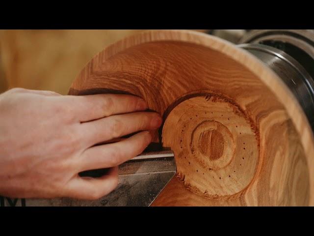 Woodturning - An olive-ash salad bowl from a seasoned bowl blank - Long Version (ASMR ish)