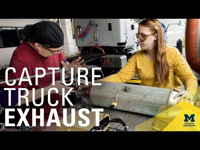 Reducing carbon emissions by capturing truck exhaust