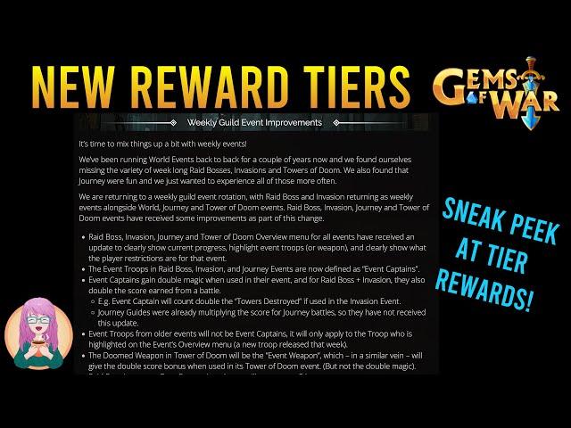 Gems of War 7.0 Update - Explaining the New, Expanded Reward Tiers (with a Sneak Peek at Rewards)