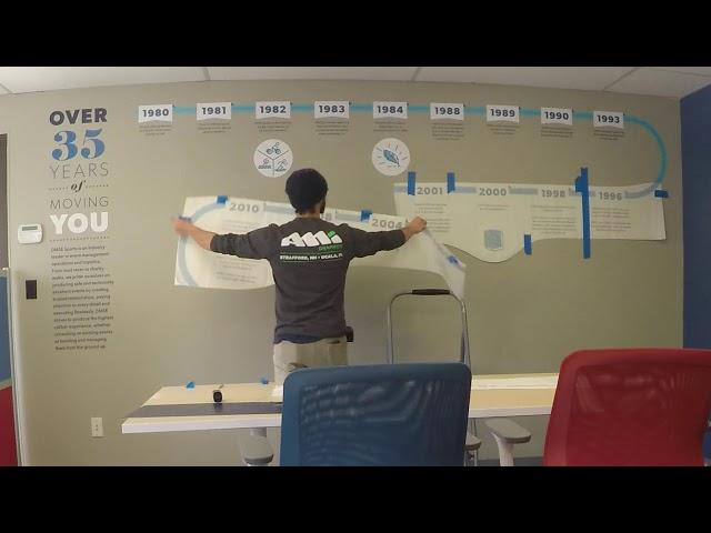 DMSE Sports wall timeline installation timelapse