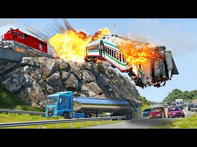 TRAIN TO HELL │ Epic Train Chase and Crash - BeamNG.Drive