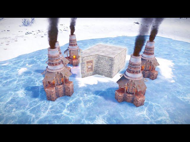 i built an ice lake base...