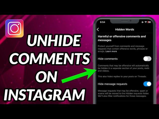 How To Unhide Comments On Instagram