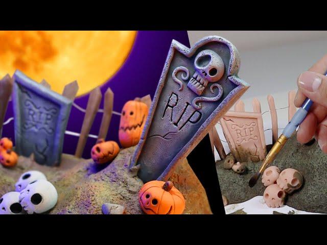 SO DETAILED! Sculpting a Halloween Scene - 5 TUTORIALS in ONE! Polymer Clay Timelapse | Ace of Clay