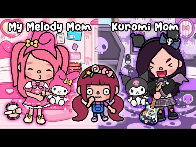 I Have 2 MOMS: MY MELODY Vs KUROMI ‍ Toca Hello Kitty And Friends | Toca Life World | Toca Boca