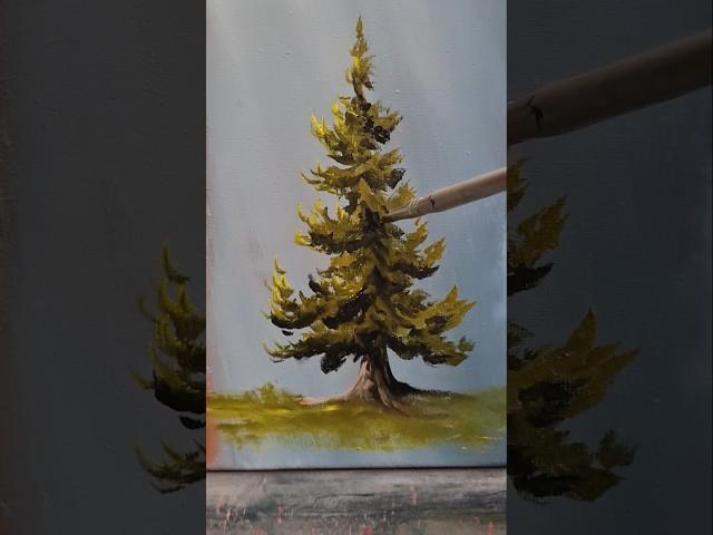 How to paint a pine tree 100% GUARANTEED #shorts #painting #howtopaint