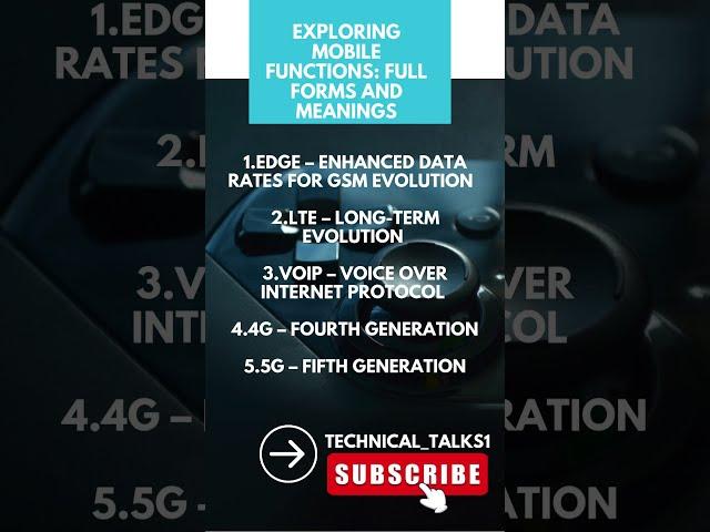 Exploring Mobile Functions: Full Forms and Meanings #trending #windows #tech #highlights