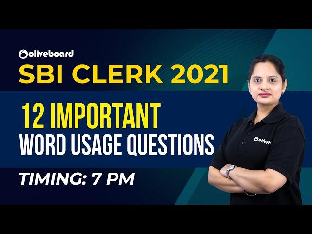 SBI CLERK 2021 | 12 Important Word Usage Questions | Harshita Ma'am