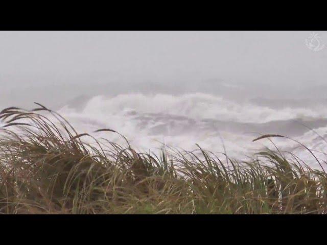  Hurricane, Storm Ambience on the Beach with Heavy Rough Ocean Waves Crashing on the Coast