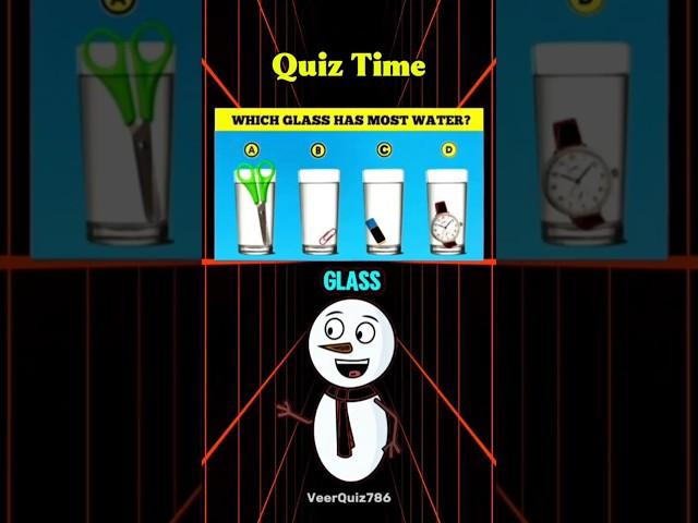 Which Glass Has The Most Water? #quiz #quiztime #quizchallenge #riddlesquiz #riddles #riddlejourney