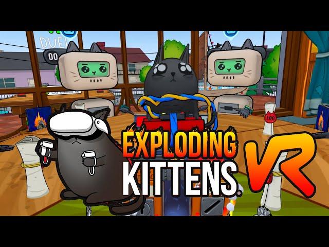 Exploding Kittens VR | FAST PREVIEW GAMEPLAY MECHANICS | META QUEST | SILENT PLAYER | NO COMMENTING