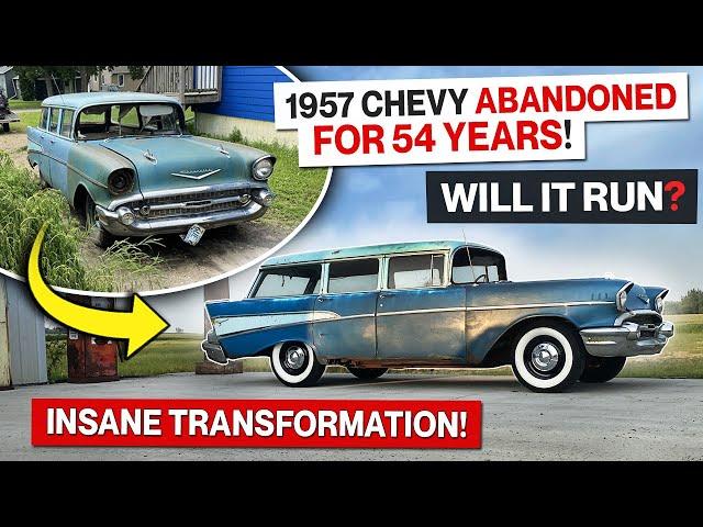 Will It Run?!? 1957 Chevrolet Station Wagon Abandoned for 54 Years! And a Stunning Transformation!