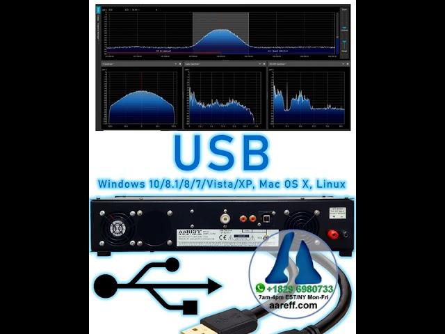 USB full composite MPX 24bit 192KHz. Signal is generated from our own software in GNU Radio.