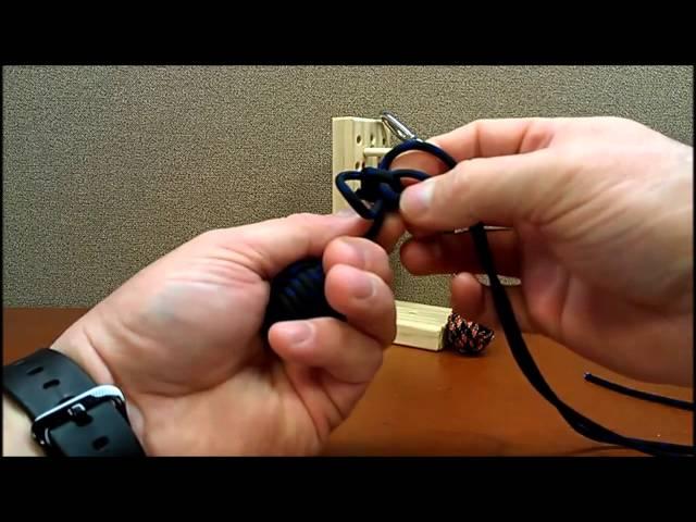 How to easily make a Monkey's fist keychain laynard using a jig  - Part 3