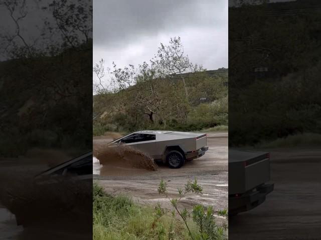 I Took Tesla Cybertruck Swimming (bad idea) offroad #tesla #offroad #cybertruck #elon #dirtytruck