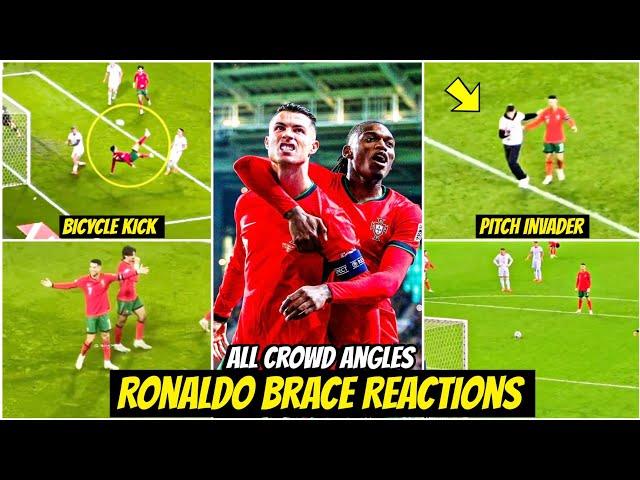 All Crowd Angles Of RONALDO Bicycle Kick Goal & Fan Moment vs Poland