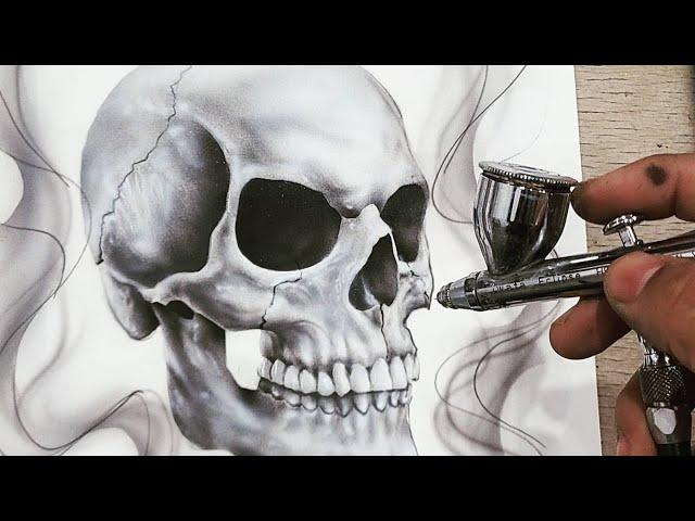 How to Airbrush HD Stencils Skull Walkthrough