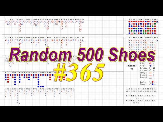 Baccarat Simulator (411) - Random 500 Shoes (365) 百家乐模拟器,百家乐记录表 바카라 출목(6매,중국점) (411) - 랜덤슈 (365)