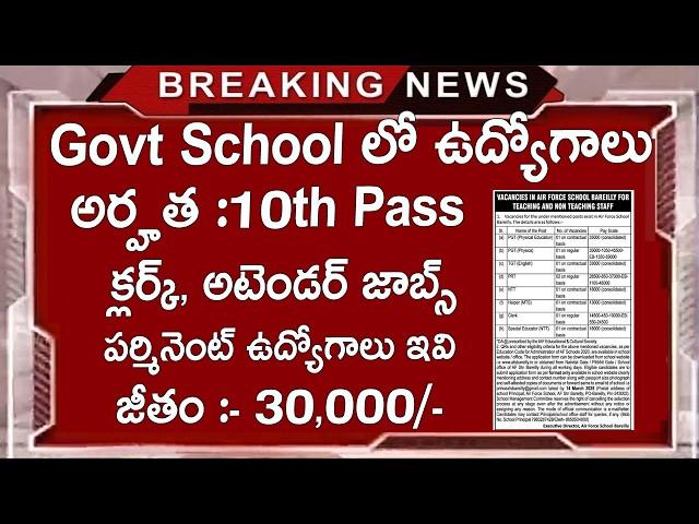  Latest Govt School Jobs Recruitment 2025 | 10th Pass Latest Govt Jobs 2025 |Latest Free Job Search