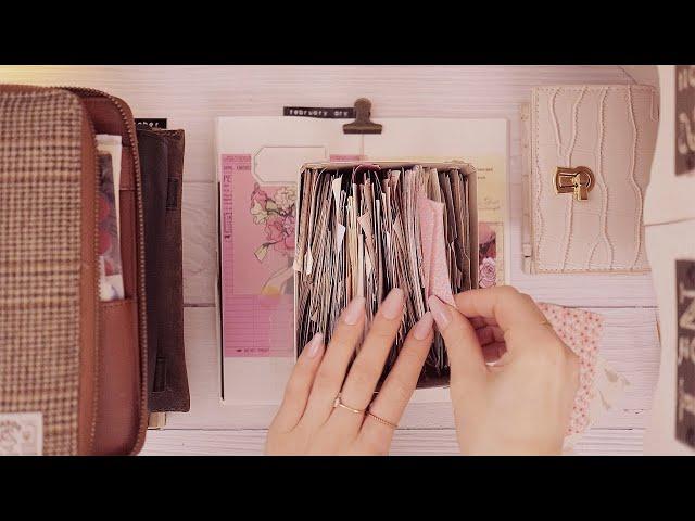 ASMR | Decorating my vintage diary in pink mood | no talking